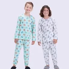 Pijama Infantil Masculino Inverno Sublimado Urso Espacial