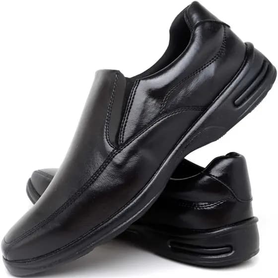 Sapato Social Masculino Ortopédico Couro Oxford Casual confort
