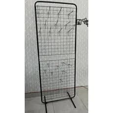 Biombo De Chão Expositor Aramado + 20 Ganchos De 15cm