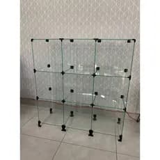 Balcão De Atendimento Em Vidro Modulado 9 nichos 30x30
