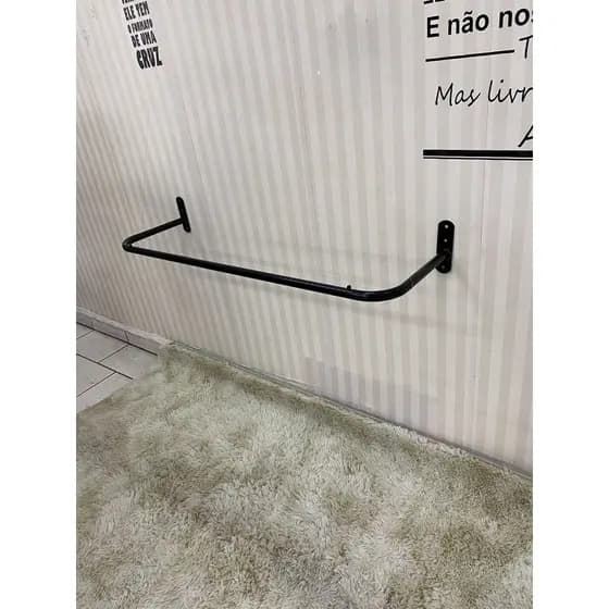 2 Arara de parede de 80cm para roupas loja closet casa