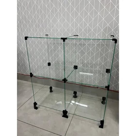 Balcão em vidro 4 nichos horizontal 0,60 X 0,60