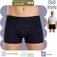 Cueca Boxer Absorvente de Urina Adulto Incontinência Urinária Pós Cirurgia de Próstata