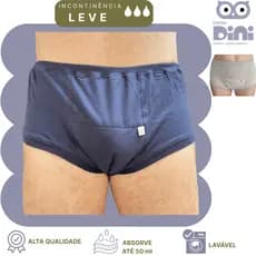 Roupa Íntima Absorvente para Incontinência Urinária – Adulto Unissex Anti Vazamento, Confortável, Reutilizável