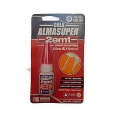 Cola Instantânea Almasuper 2 em 1 Bico Pincel Rápida Forte