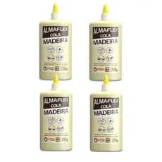 Kit Cola de Madeira 4un 250g Almaflex Secagem Rápida