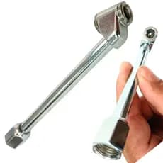 Inflador Bico P/ Encher Pneu C/ Bocal Duplo 150mm 1/4