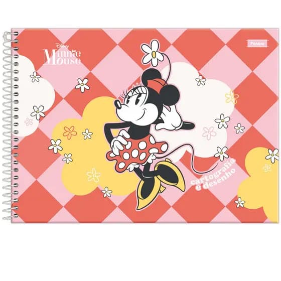 Caderno Cartografia Minnie Mouse Vintage Disney Capa Dura Volta às Aulas