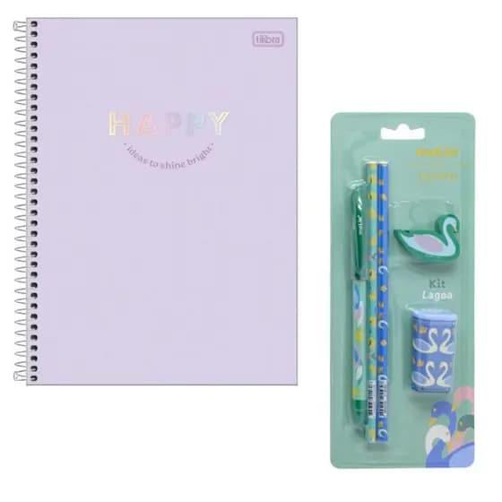 Kit Papelaria Premium Tilibra e Molin | Caderno + Acessórios Elegantes
