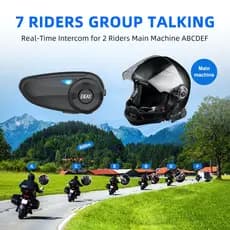 EJEAS Q7 Capacete De Motocicleta Bluetooth Intercomunicador Fone De Ouvido 5.1 Impermeável , 2 Piloto Fala Ao Mesmo Tempo 1 Pacote Para Shoei AGV KYT Yamaha Honda Forza 250