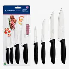 Jogo Facas Tramontina Kit Conjunto Faca Cozinha Churrasco Plenus 4 pecas