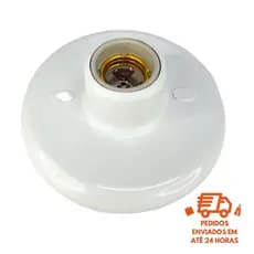 Plafon Branco ou Preto Com Bocal de Porcelana E27