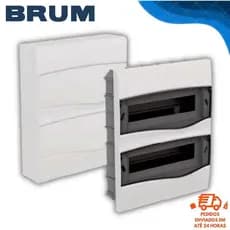 Centro Quadro Disjuntor  Pvc Embutir12/18 /24/36/48 Disjuntores BRANCO/FUMÊ COM/SEM BARRAMENTO BRUM