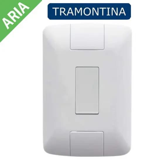 CONJUNTO DE INTERRUPTOR 4x2 TRAMONTINA 6A/250V LINHA ARIA BRANCA