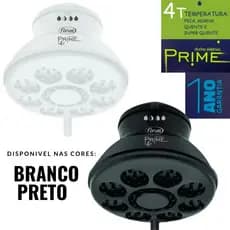 Chuveiro Ducha 4 temperturas Prime 127V 220V Forusi Preto e Branco