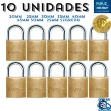 KIT 5 OU 10 Cadeados Papaiz Original 20 25 30 35 40 45 e  50mm Linha Clássica ou de Segredo