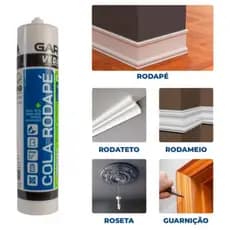COLA RODAPÉ  RODATETO, RODAMEIO, GUARNIÇÃO E ROSETA 400G VEDAG GARIN