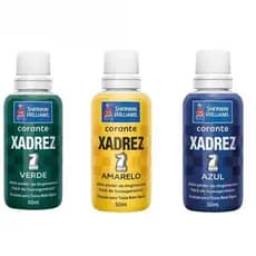 Corante Verde, Amarelo e Azul Bisnaga Xadrez Tintas Varias Cores Pigmento Parede Kit 3 unidades