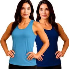 Kit 2 regatas feminina dry fit baby loock academia treino transparência zero