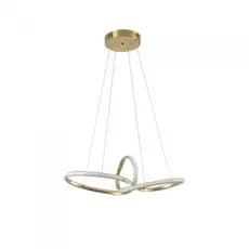 Lustre Pendente 3 Anéis LED 20+40+60cm Dourado Bivolt – Design Moderno