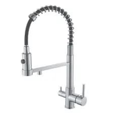Torneira Para Cozinha Gourmet Inox Escovado Monocomando Bica Alta Giratória Luxo Moderna