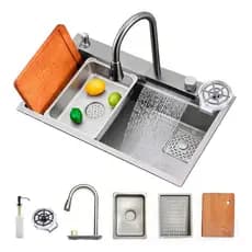 Cuba Cozinha Pia Aço Inox 304 Com Acessórios Cascata Smart Multifuncional Pia Inteligente Premium