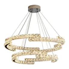 Lustre Pendente LED 2 Anéis Moderno Chandelier Design Elegante e Sofisticado
