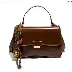 Bolsa Couro Premium feminina Metal Ombro Transversal qualidade com chaveiro