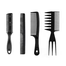 Kit C/ 4 Pentes Básico Preto Navalha Básico 3 Funções Anti frizzi