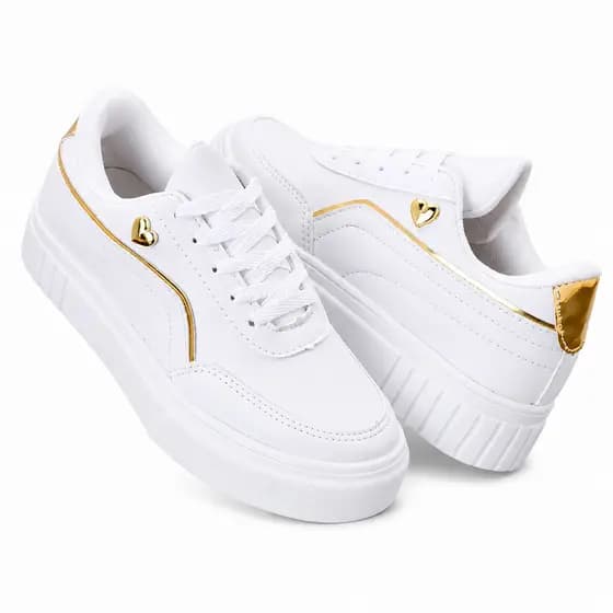 Tenis Feminino Plataforma Moda Casual Blogueira Fashion Confortavel Leve Caminahada Escola Trabalho Promção