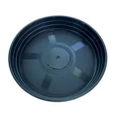 Kit 50 Pratos Para Vaso Tamanho 11 (Ideal Para Pote 15) Plástico Preto Resistente