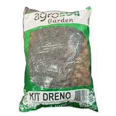 Kit Dreno Agrosoil Pacote 3 Litros Argila Expandida + Manta De Drenagem