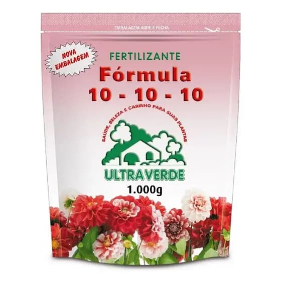 1kg Adubo NPK 10-10-10 Ultraverde Fertilizante Granulado Bonigo Jardim Plantas