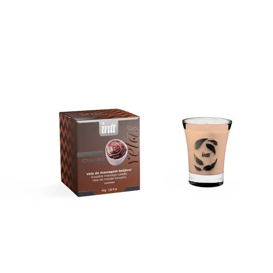 Vela De Massagem Beijável Sabor Chocolate Comestível Não Queima a Pele Intt 40g Vela Para Massagem Relaxante
