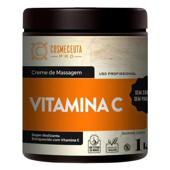 Cosmeceuta Creme De Massagem Vitamina C - Super Deslizante Vegano Laranja