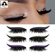 Novos Adesivos Para Cílios Reutilizáveis Glitter Eyeliner Fake Nightclub Maquiagem Festa De Preguiçosa