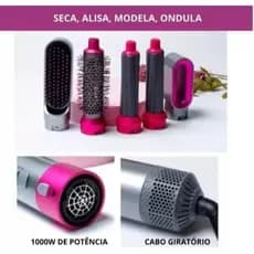 Escova Secadora 5 Em 1 Secador Modelador Alisador Elétrico Ar Quente Pente Modelador De Cabelos
