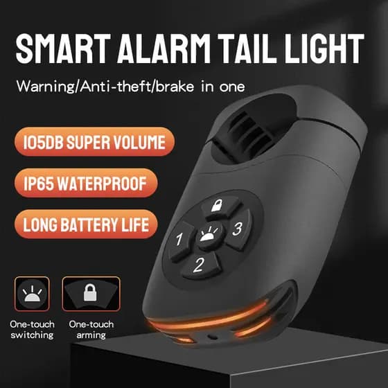 Senha Da Bicicleta Anti-Roubo Alarme Lanterna Traseira 105dB Alto Contra IPX6 À Prova Dwaterproof Água 4 Modo De Ilumina