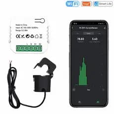 Medidor De Energia Wi-Fi Smart Life 80A Com Braçadeira De Transformador De Corrente KWh Monitor Estatísticas De Eletrici