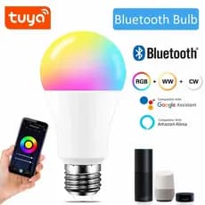 Tuya Inteligente Lâmpada LED Controle APP Luz Regulável Bluetooth RGB 220V Quarto Decoração Festa Iluminação Vida