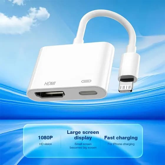Adaptador Lightning Para HDMI Digital AV 1080P HD Cabo Conector De Tela De Sincronização De Vídeo Com Porta De Carregame