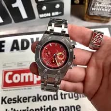 Novo relógio Millennium legal octogonal grande mostrador luz cronógrafo calendário High-End pulseira de aço relógio masc