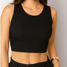 Cropped básico regata top feminino suplex