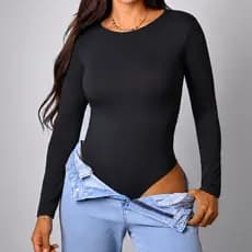 Body Feminina Manga Longa Suplex Forrado Moda Gringa