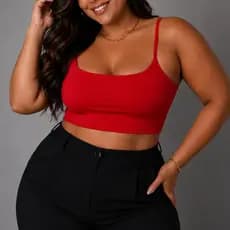 Top Plus Size Cropped Forrado Academia Feminina Blusa Suplex Varias Cores Liso