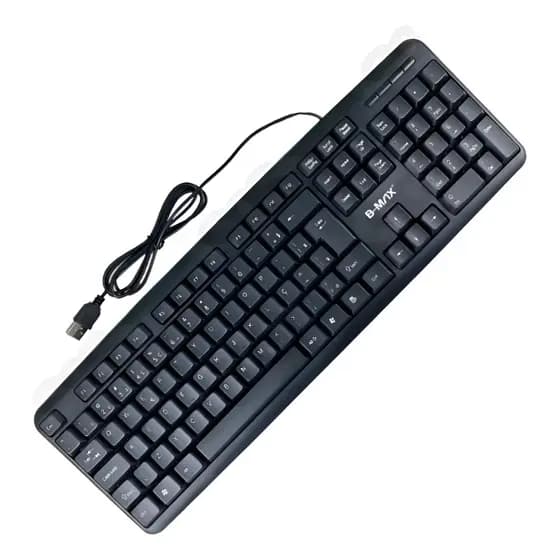 Teclado Usb Com Fio B-max Bm-t02 Abnt2 Silencioso Ergonômico Preto Português Brasil