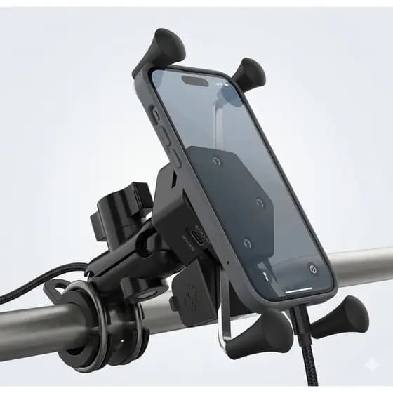 Suporte de Celular Garra Moto Universal CJ110 + Carregador USB Aranha ⚡