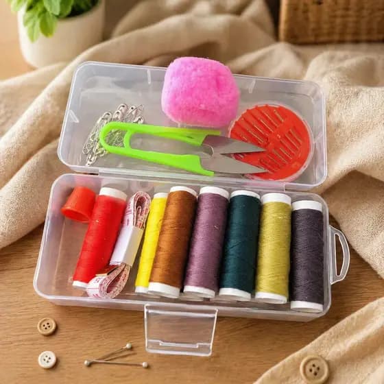 Kit Costura Completo 34 Peças Organizador Linhas Agulhas Variado