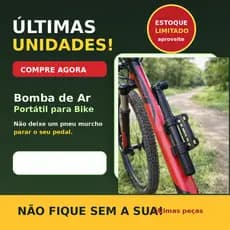 Inflador Portatil Bicicleta Compacto Leve Rapido Manual Preto