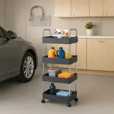 Prateleira com Rodinhas Carrinho Organizador Rack Fruteira Multiuso